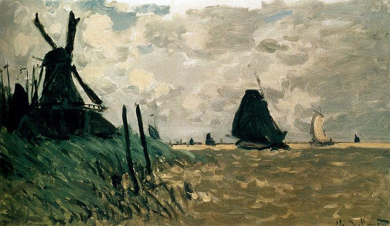 Claude Monet A Windmill Near Zaandam oil painting picture